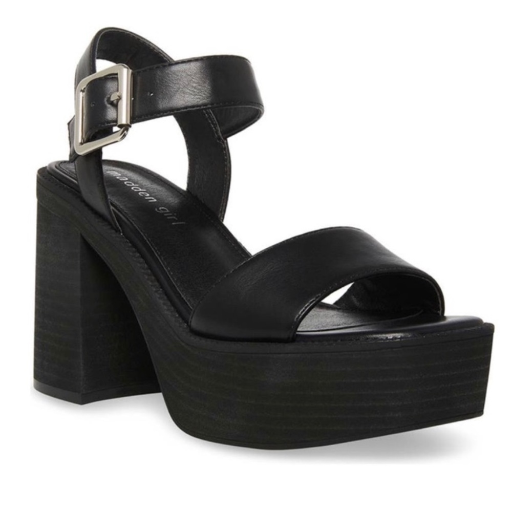 Madden Girl • NWOT Grandview Faux Leather Sandal in Black size 10